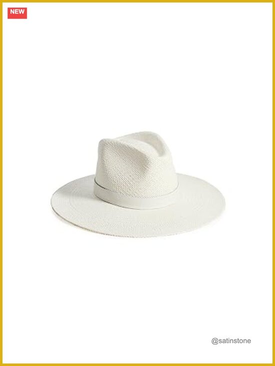 Woven Straw Fedora Hat with Leather Band - Adjustable Sun Hat for Women
